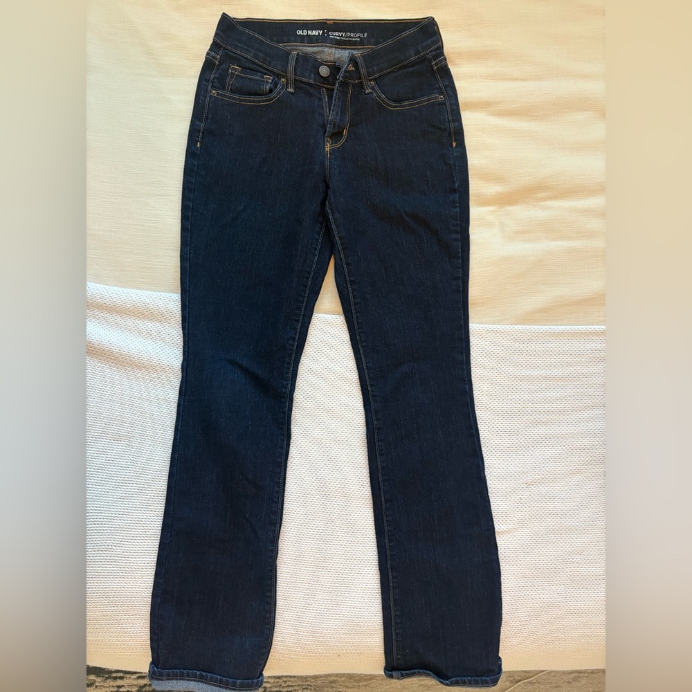 Old Navy Blue Straight Leg Jeans Classic Style
